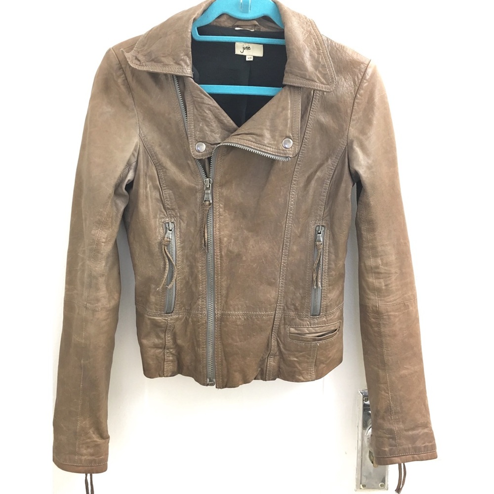 •june• Mauve Leather Moto Jacket